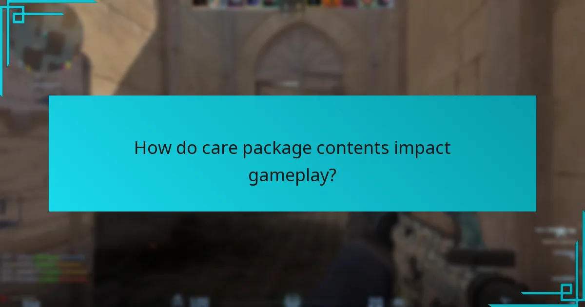 How do care package contents impact gameplay?