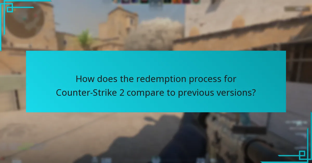 How does the redemption process for Counter-Strike 2 compare to previous versions?