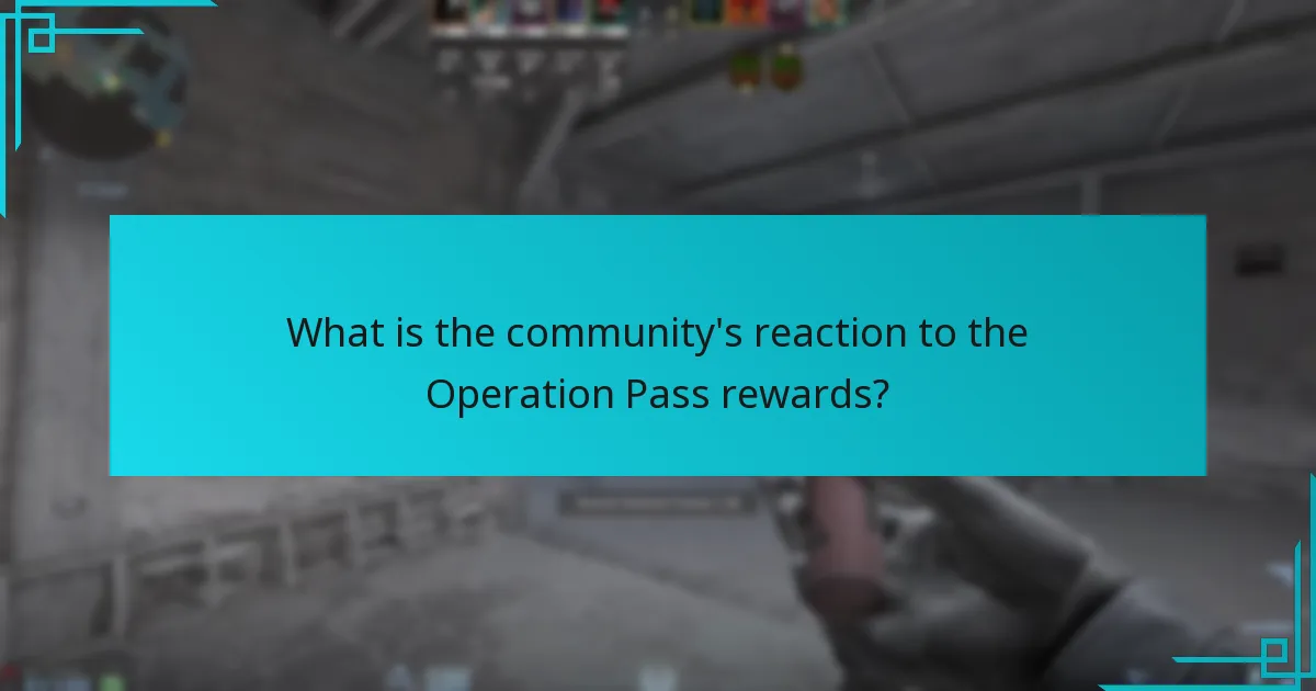 What is the community's reaction to the Operation Pass rewards?