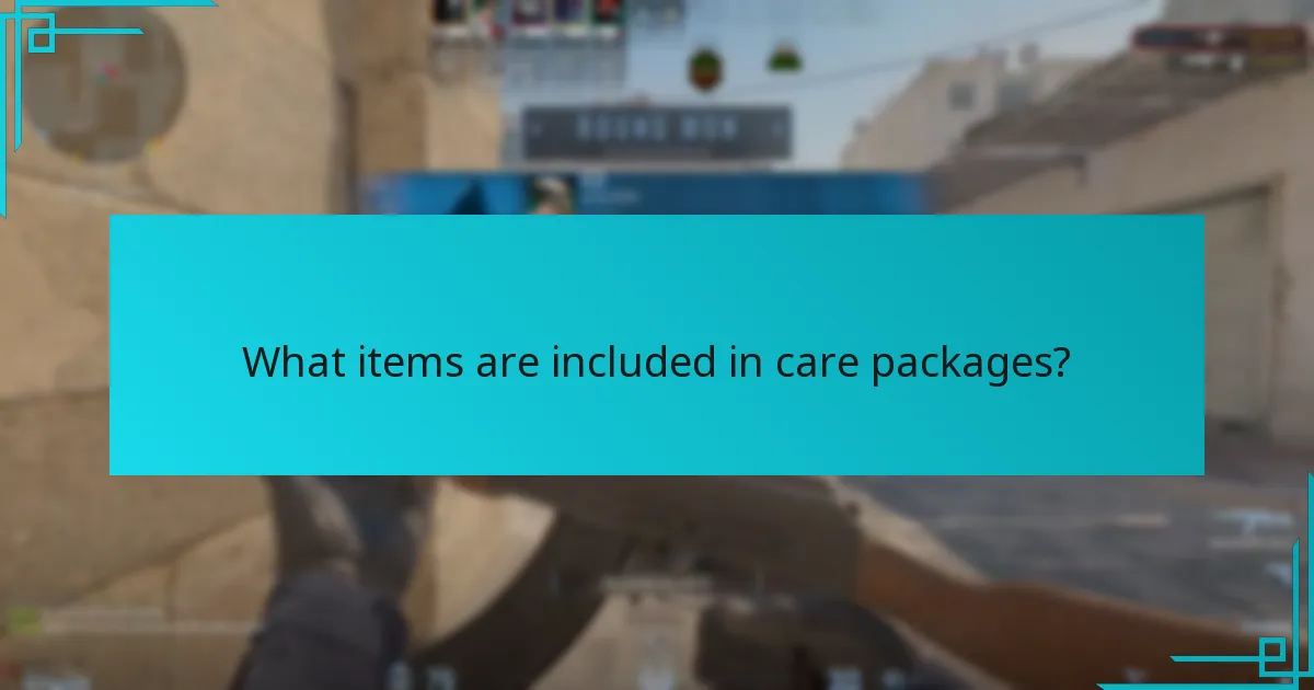 What items are included in care packages?