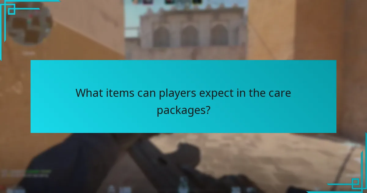 What items can players expect in the care packages?